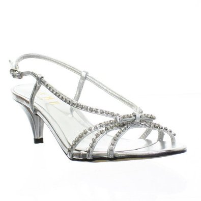 Silver Sandals Low Heel - CraftySandals.com