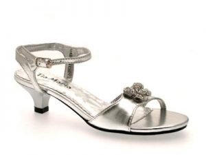 Silver Sandals for Wedding Low Heel