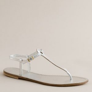 Silver T Strap Sandal