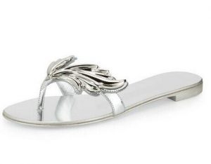 Silver Thong Sandals Photos