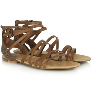 Tan Leather Strappy Sandals