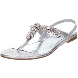 Silver Thong Sandals - CraftySandals.com