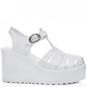 White Platform Jelly Sandals