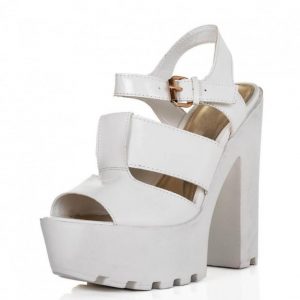 White Platform Sandal Heels