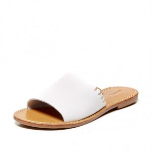 White Slide Sandals