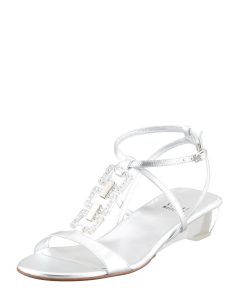 Womens Silver Sandals Low Heel