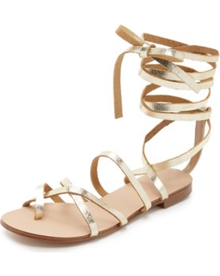 Gold Lace Up Sandals - CraftySandals.com