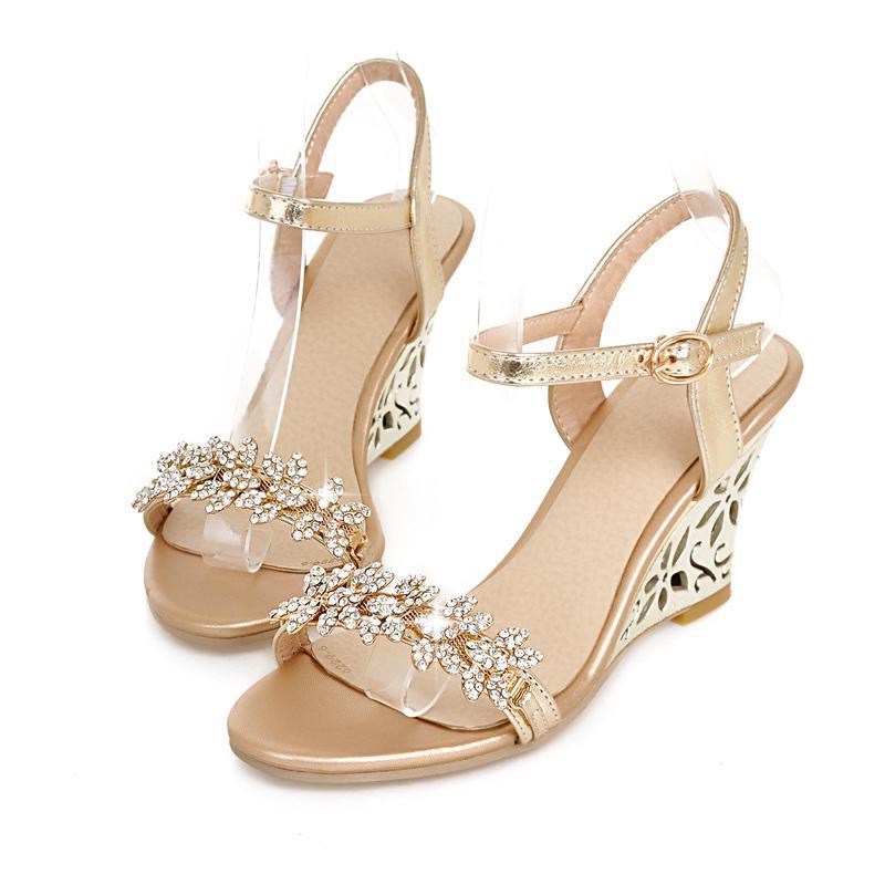 gold rhinestone sandals