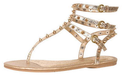 rose gold studded gladiator sandals