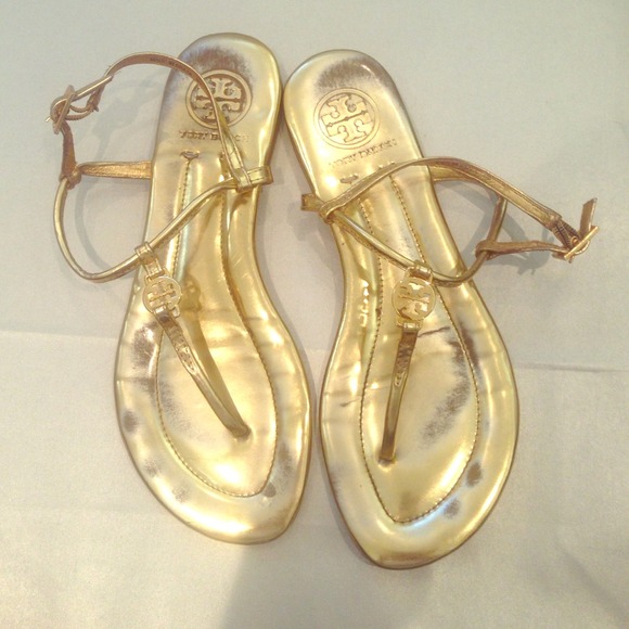 gold t strap sandals