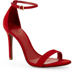 red strappy sandals heels