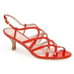 Red Strappy Sandals Low Heel