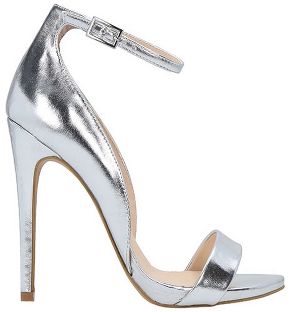 Silver High Heel Sandals - CraftySandals.com