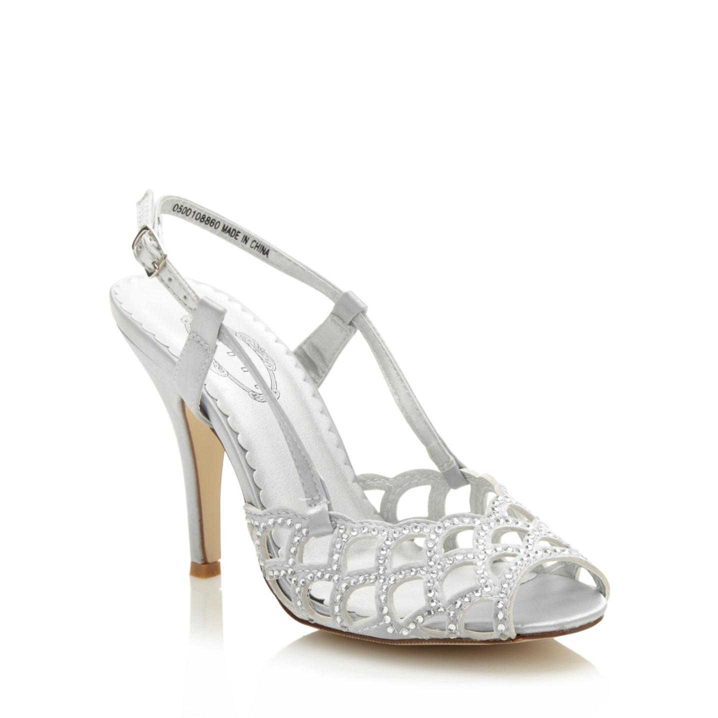 Silver High Heel Sandals