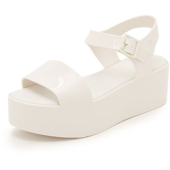 White Flatform Sandals - CraftySandals.com