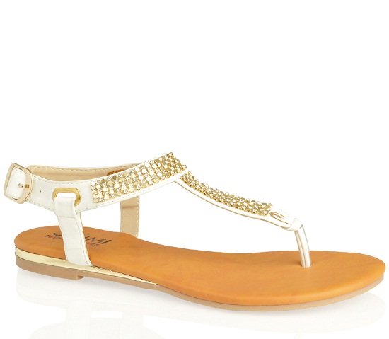 White and Gold Sandals | CraftySandals.com