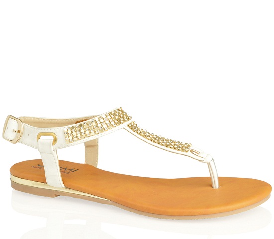 white and gold sandals