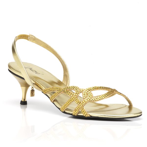 gold kitten heels sandals