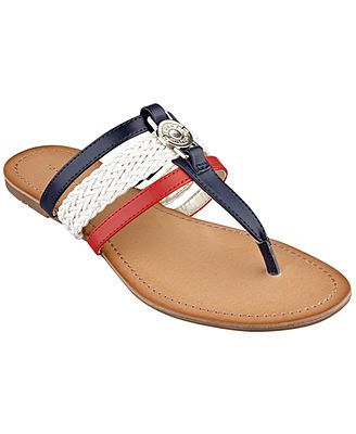 red and blue sandals