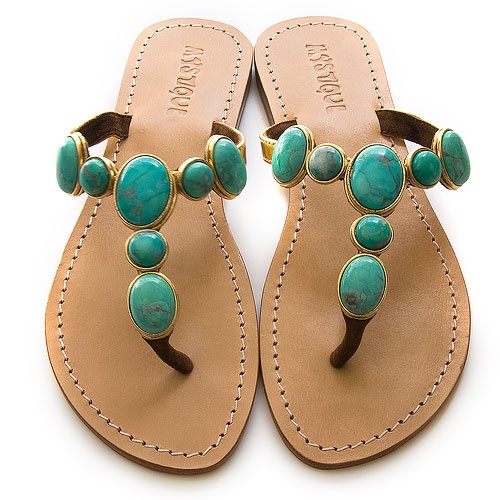 turquoise footwear