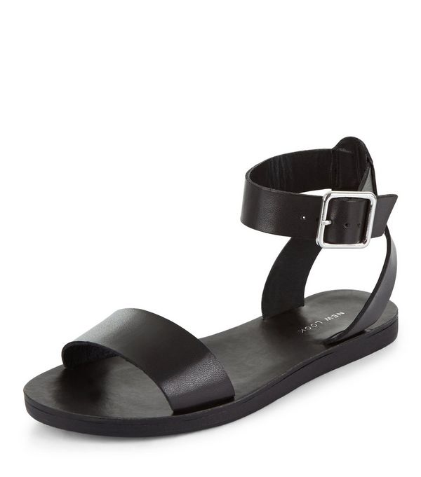 Black Ankle Strap Sandals - CraftySandals.com