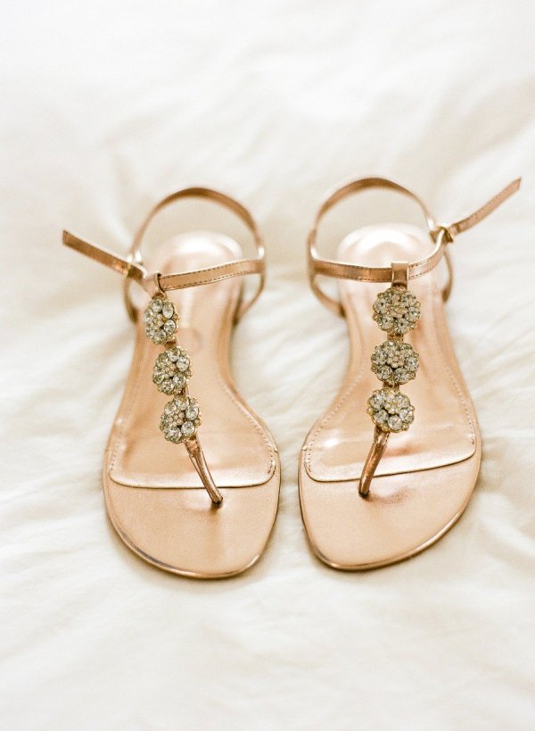 Gold Flat Sandals - CraftySandals.com