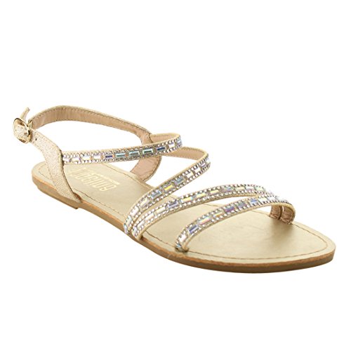 Gold Flat Sandals - CraftySandals.com