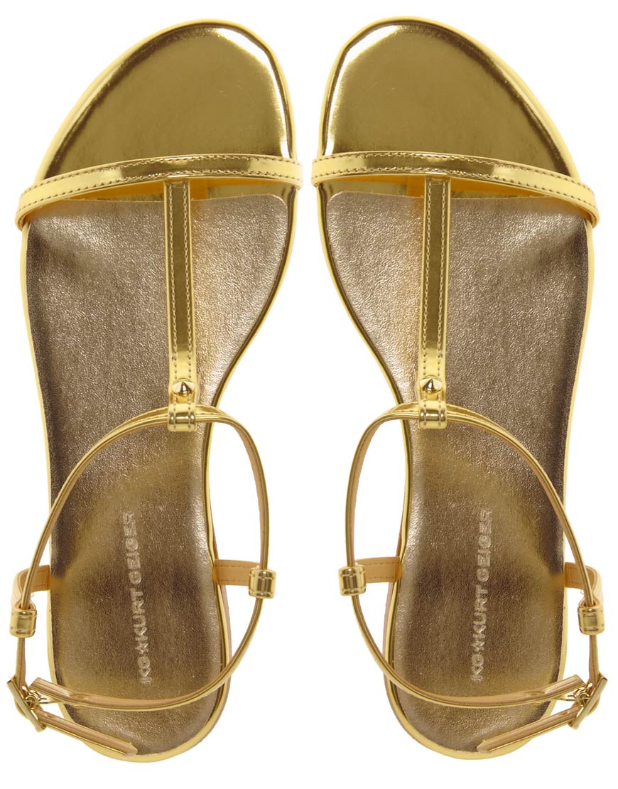 Gold Flat Sandals - CraftySandals.com