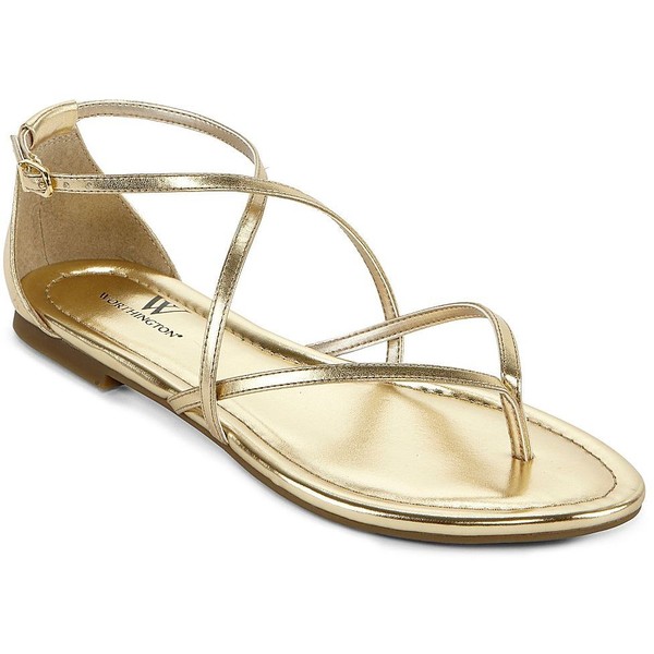 Gold Flat Sandals - CraftySandals.com