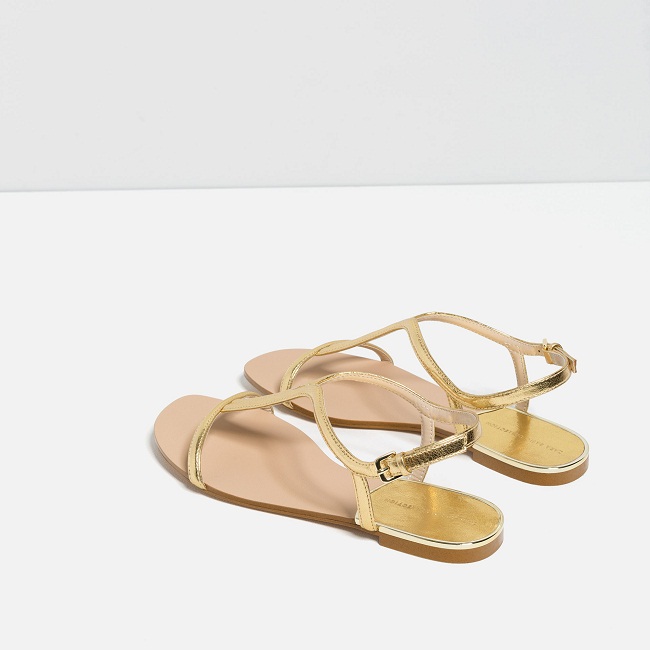 Gold Flat Sandals - CraftySandals.com