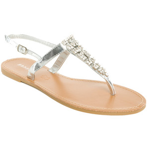 Silver Rhinestone Sandals - CraftySandals.com