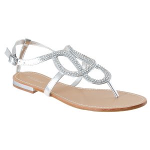 Silver Rhinestone Sandals - CraftySandals.com