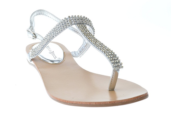 Silver Rhinestone Sandals - CraftySandals.com