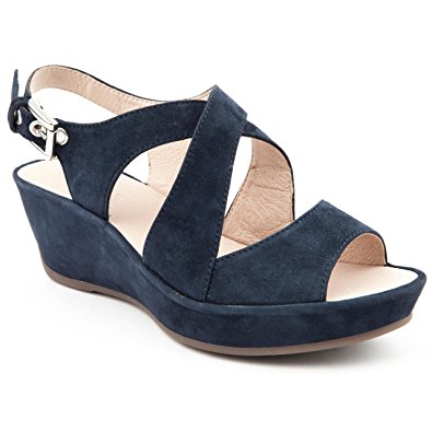 womens blue wedge shoes