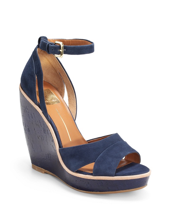 Navy Blue Wedge Sandals | CraftySandals.com