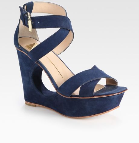 ladies blue wedge shoes