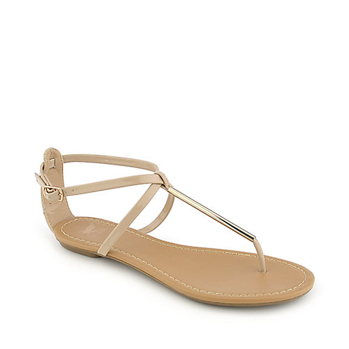 womens nude flat sandals