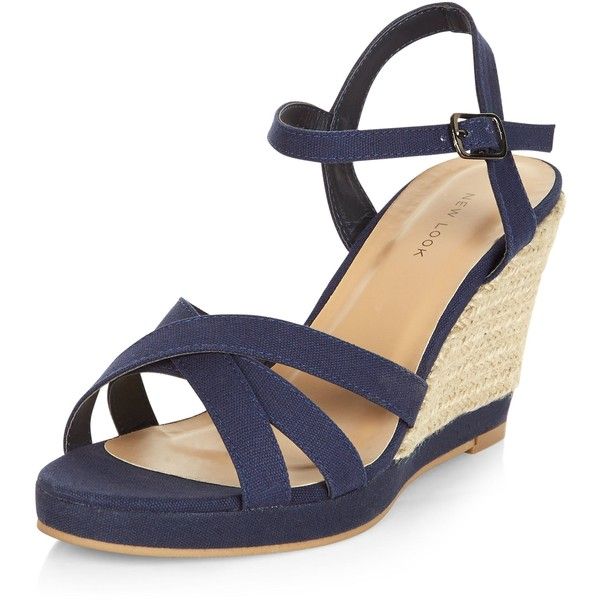 navy and white wedge sandals