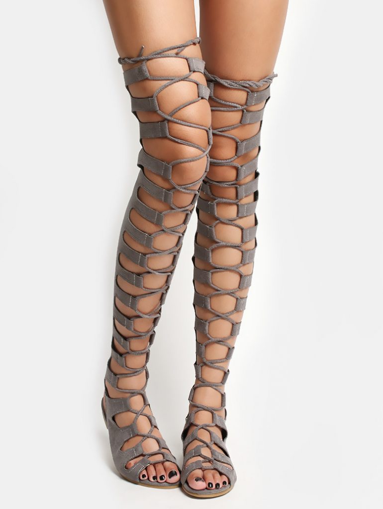 lace up sandals thigh high