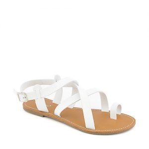 White Flat Sandals - CraftySandals.com