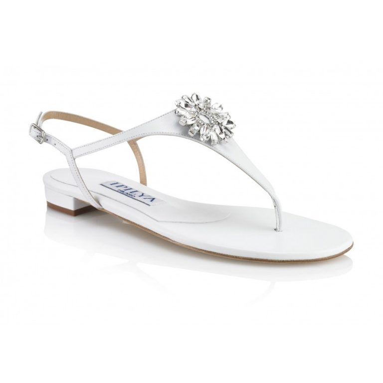 wedding white flat sandals