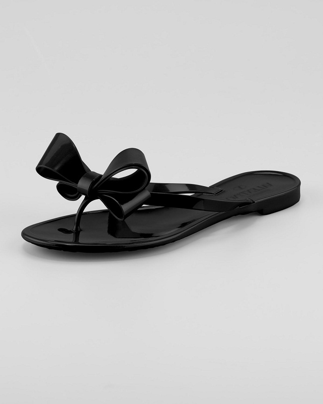 bow sandals black