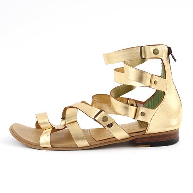 gold roman sandals