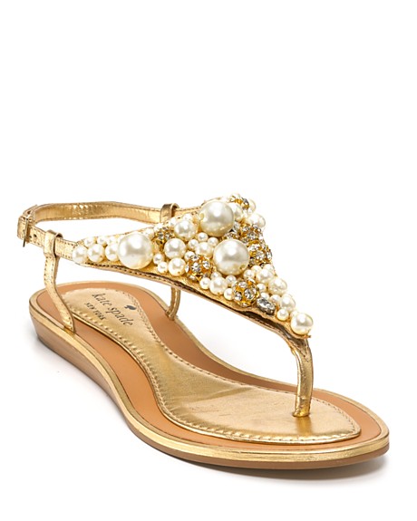 gold flat sandals for wedding