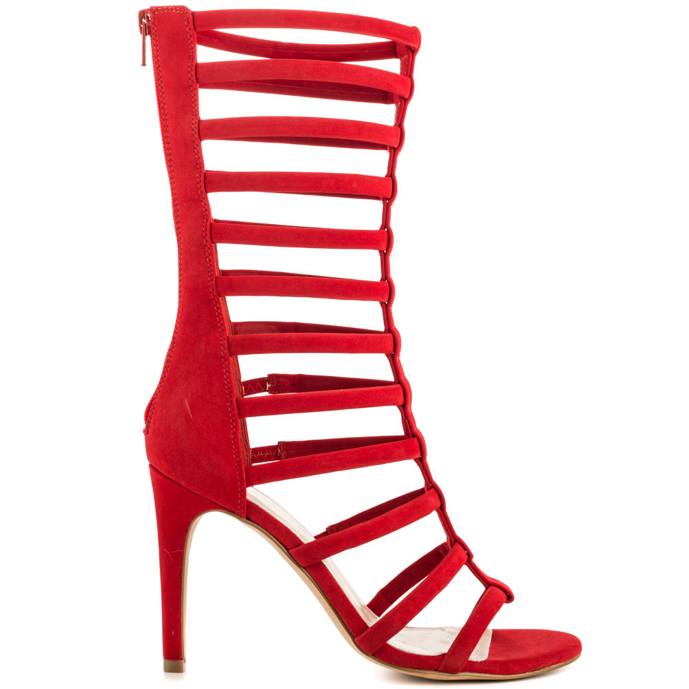 red gladiator shoes