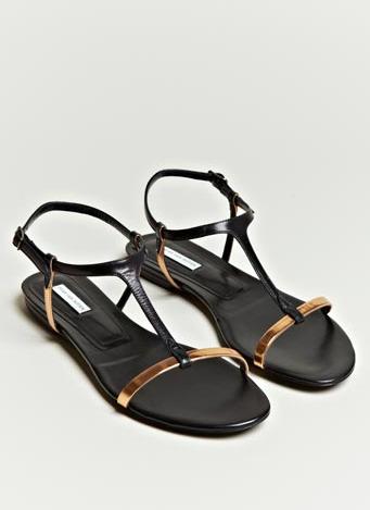 black gold sandals flat