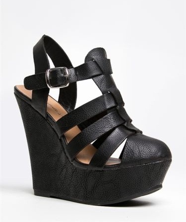 black wedge closed toe shoes