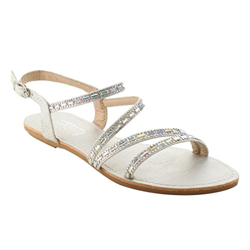 Rhinestone Flat Sandals - CraftySandals.com