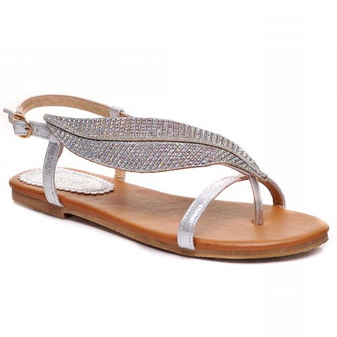 Rhinestone Flat Sandals - CraftySandals.com