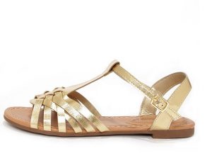 Gold Strappy Sandals - CraftySandals.com